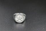 Stg Silver threepence coin ring