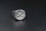 Stg Silver threepence coin ring