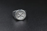 Stg Silver threepence coin ring