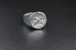 Stg Silver threepence coin ring