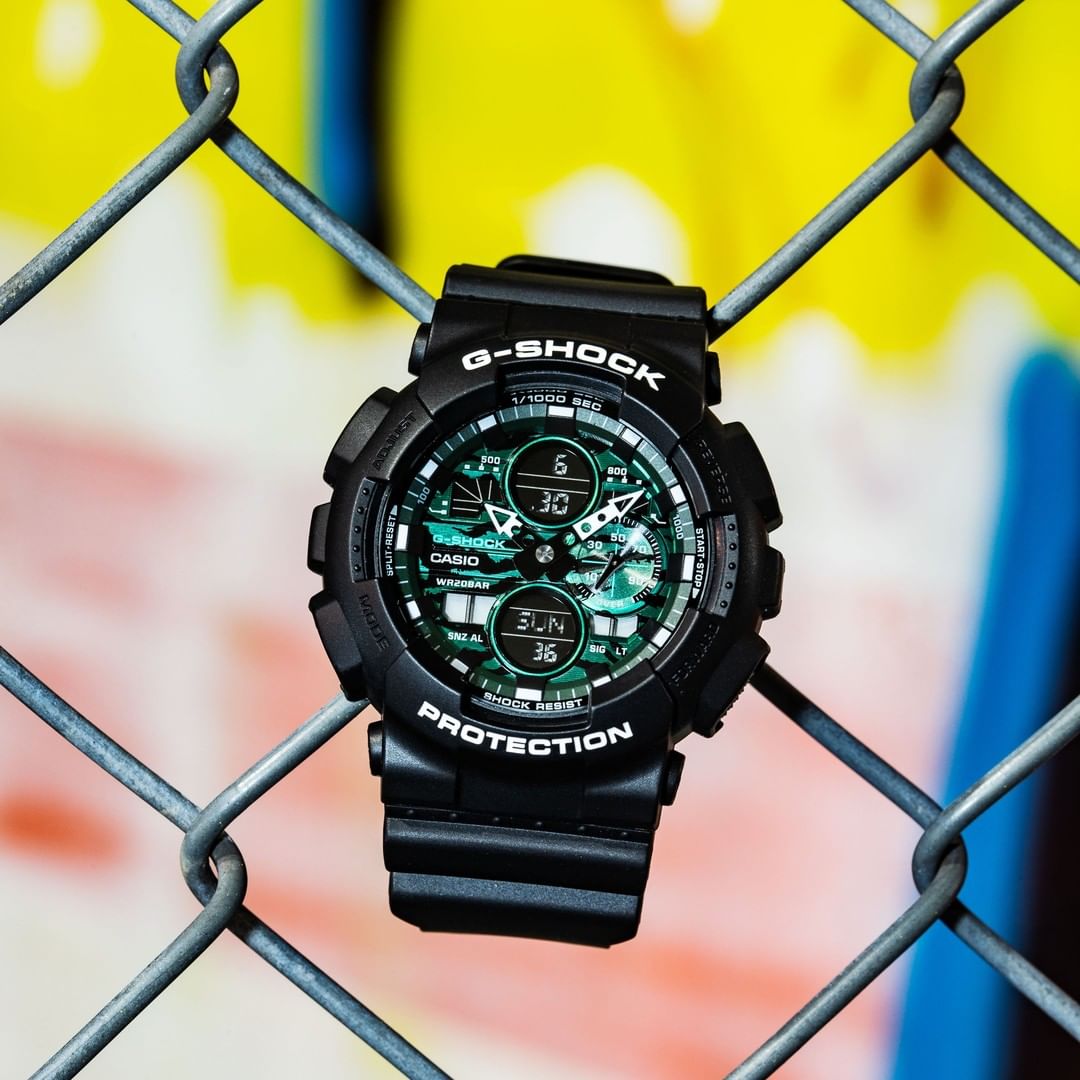 G Shock DarkGreen/SmokyBlack Analog-Digit Watch - GA-140MG-1A