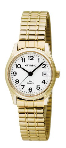 OLYMPIC SWISS LADIES ROUND GOLD 12 FIGURE DIAL GOLD 83034