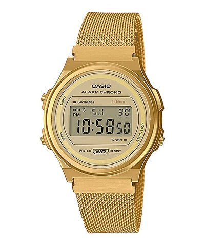 Casio Vintage Digital Round Alarm Watch - A171WEMG-9A