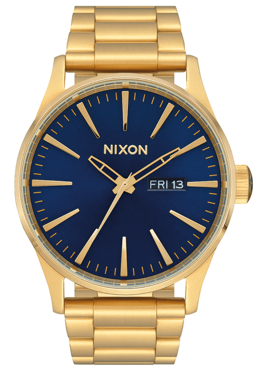 Nixon Mens Sentry SS Gold/Blue Sunray Watch - A356-3334-00