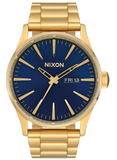 Nixon Mens Gold/Blue Sunray Sentry SS Watch - A356-3334-00