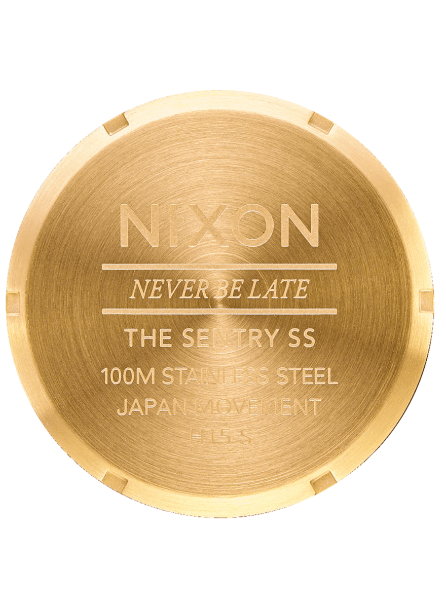 Nixon Mens Sentry SS Gold/Blue Sunray Watch - A356-3334-00