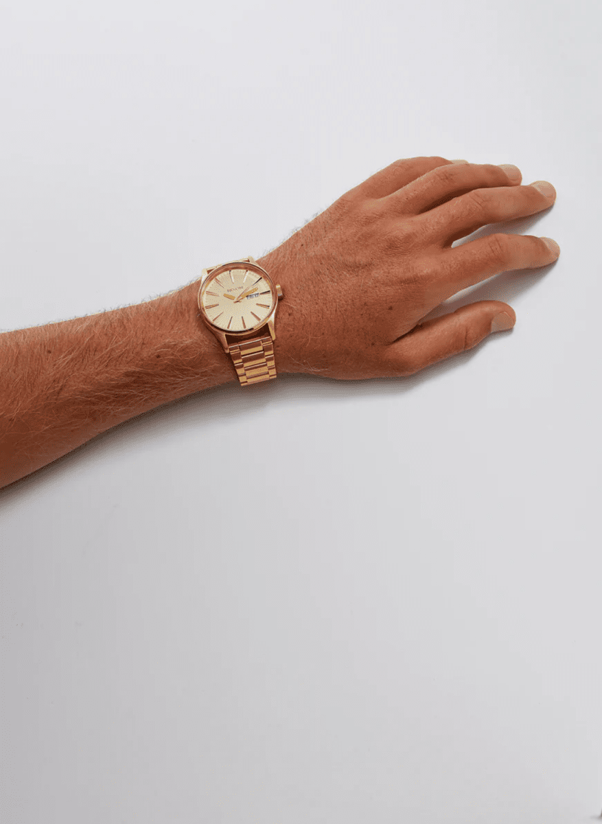 Nixon Mens Gold Sentry SS Watch - A356-502-00