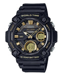 Casio Duo Monotone Gold/Black Watch - AEQ120W-9A