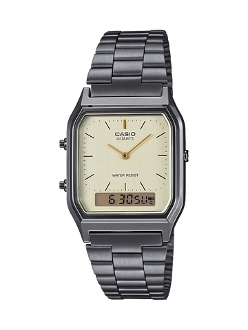 Casio Black Chrome Plated Vintage Watch  - AQ230GG-9A