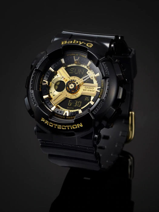 Baby-G Women's Casio Black with Black/Gold Dial Watch - BA-110-1A