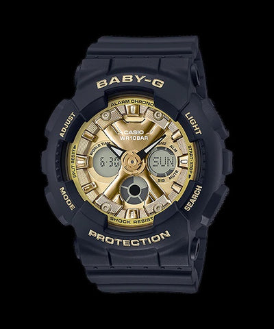 Baby-G Black/Gold Digit-Analog Watch - BA-130-1A3
