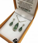 New Zealand Pounamu Set Silver Plated BBJ4237S