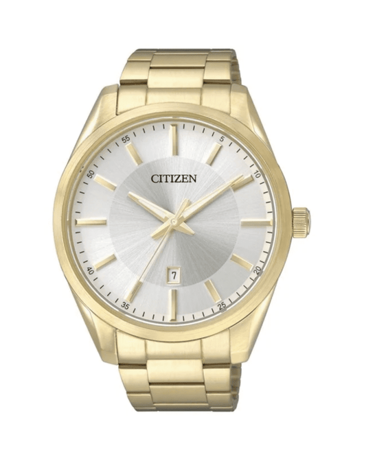 Citizen Mens Gold/White Quartz Watch - BI1032-58A