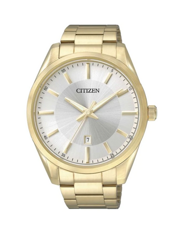 Citizen Mens Gold/White Quartz Watch - BI1032-58A