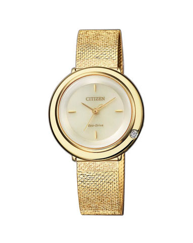 Citizen Ladies Gold/Diamond Eco-Drive Ambiluna - EM0642-87P