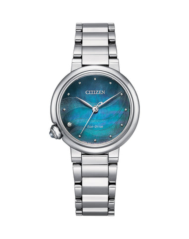 Citizen Ladies Mother of Pearl Blue Eco Drive Watch - EM0910-80N
