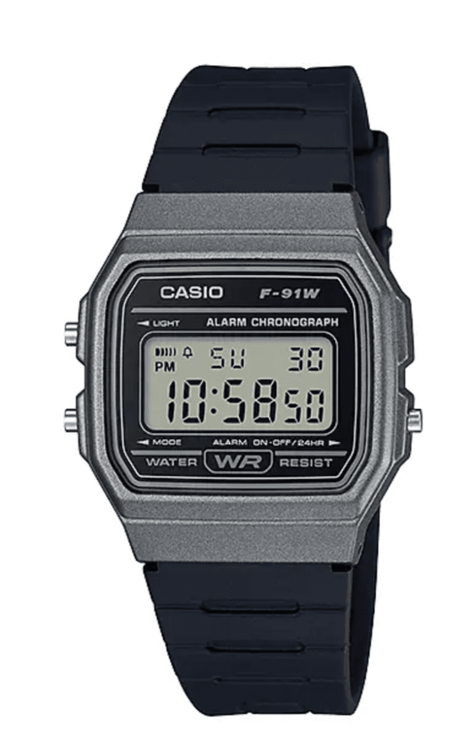 Casio Mens Grey Digital Retro Watch - F-91WM-1B