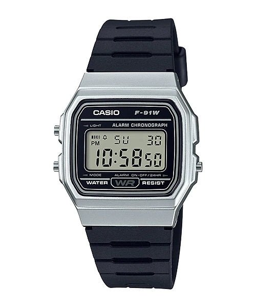 Casio Mens Silver/Black Digital Retro - F91WM-7A