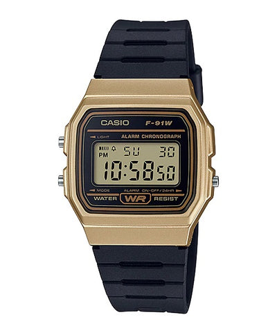 Casio Mens Gold/Black Digital Retro - F-91WM-9A