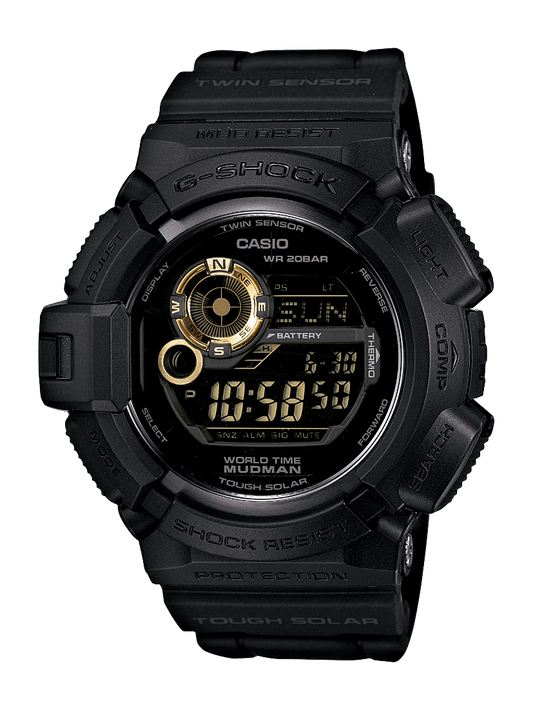 G Shock Black/Gold Mudman Digital Watch - G-9300GB-1