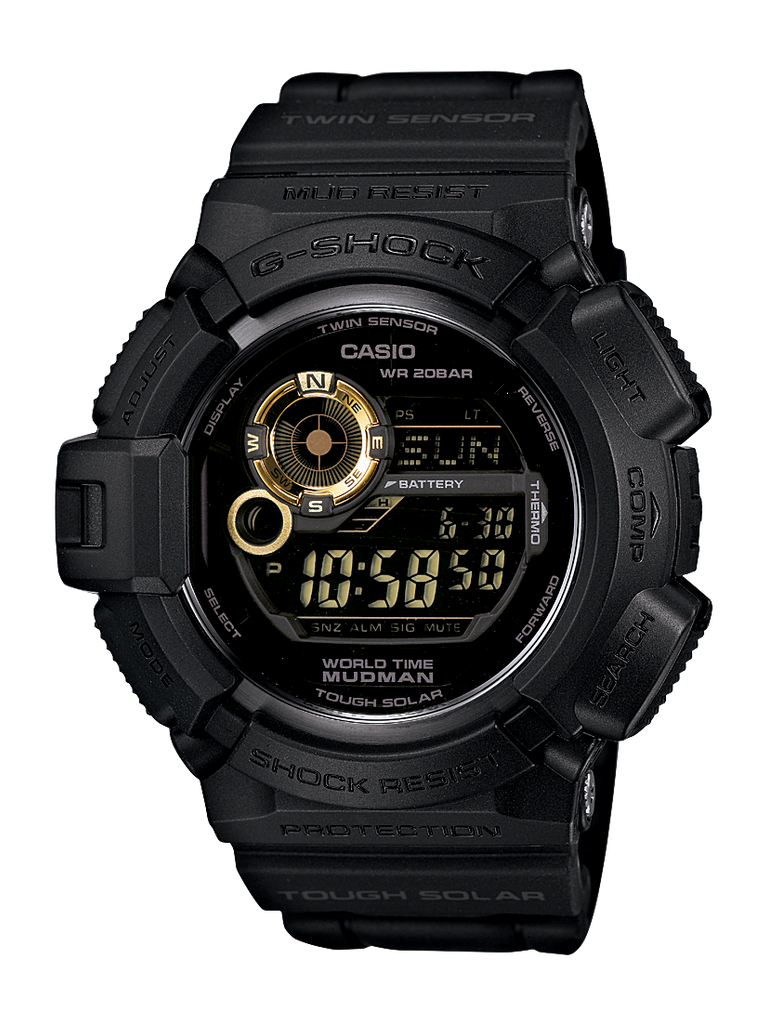 G Shock Black Gold Mudman Digital Watch G 9300GB 1 Stonex Jewellers