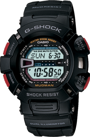 G Shock | Casio Black/Red Mudman Digital Watch - G-9000-1V