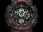 G-Shock Black/Red/Orange Analog-Digital Watch - GA-140-1A4