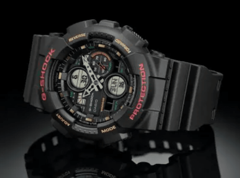 G-Shock Black/Red/Orange Analog-Digital Watch - GA-140-1A4
