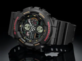 G-Shock Black/Red/Orange Analog-Digital Watch - GA-140-1A4