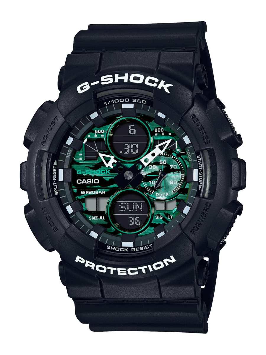 G Shock DarkGreen/SmokyBlack Analog-Digit Watch - GA-140MG-1A