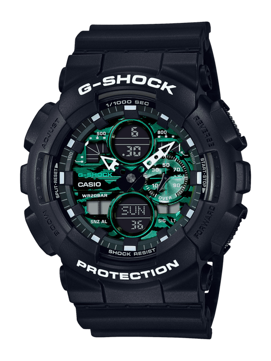 G Shock DarkGreen/SmokyBlack Analog-Digit Watch - GA-140MG-1A