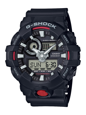 G Shock Black/Red Analog-Digit Watch - GA-700-1A