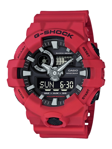 G Shock Red Analog-Digit Watch - GA-700-4A