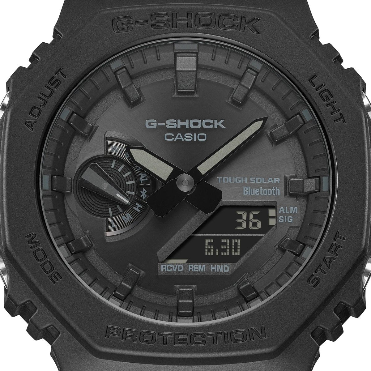 G Shock Black Octagonal Analog-Digit Solar Watch - GA-B2100-1A1