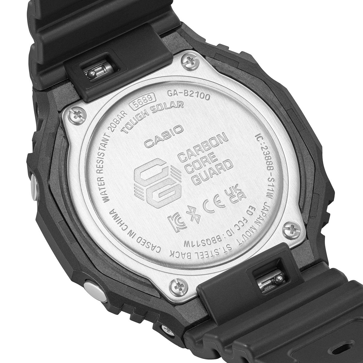 G Shock Black Octagonal Analog-Digit Solar Watch - GA-B2100-1A1