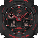 G Shock Black/Ignite Red Ana Digi Watch  GA-100BNR-1A