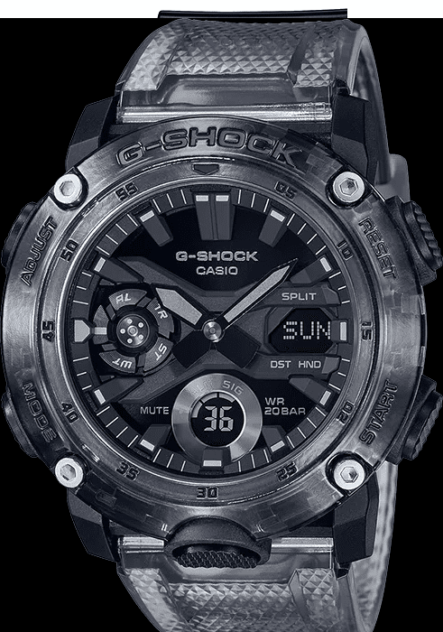 Casio G shock Carbon Core Transparant series GA2000SKE-8A