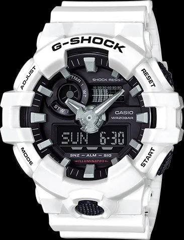 G Shock White/Black Analog -Digit Watch - GA-700-7A