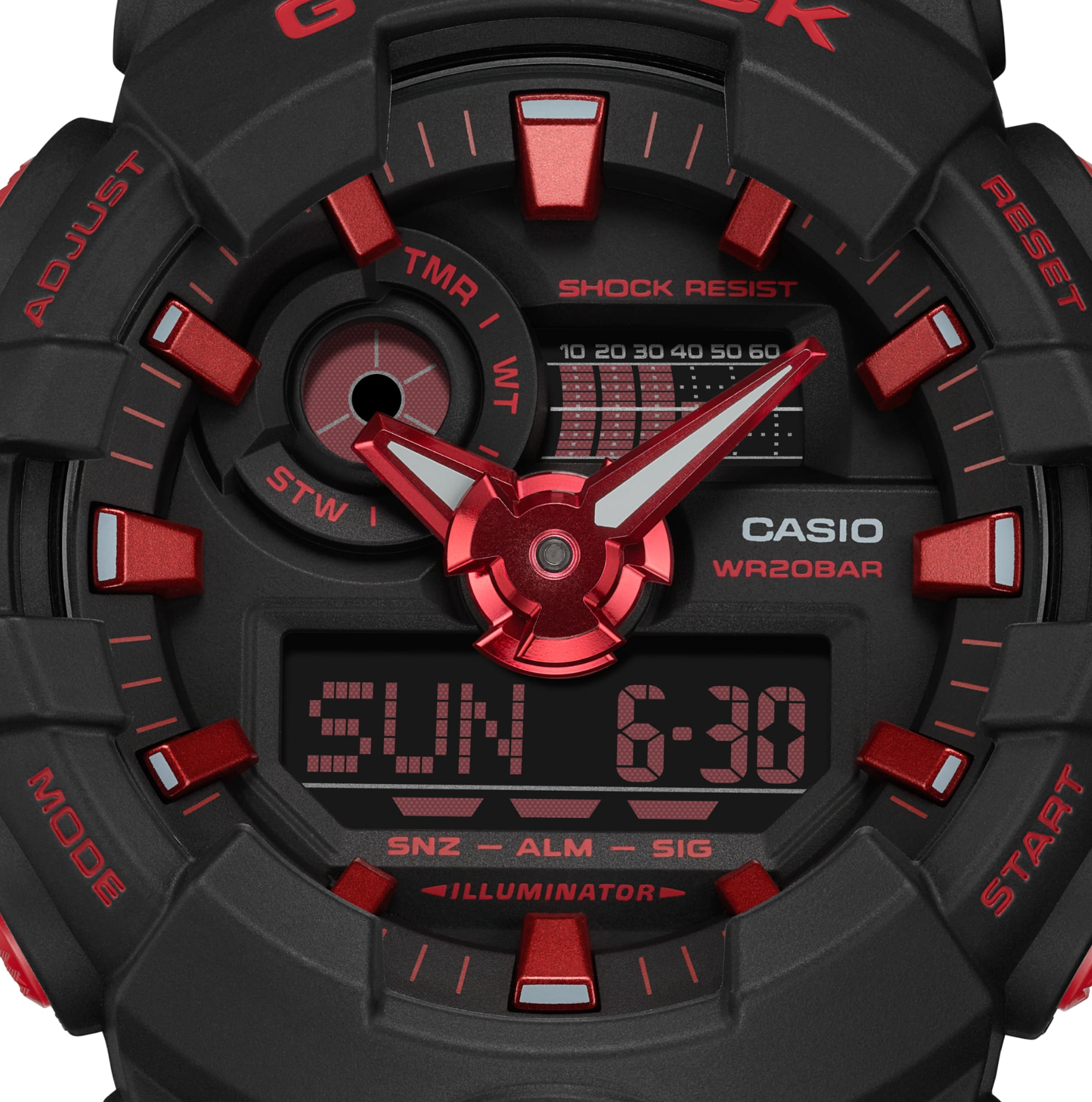 G-Shock Ignite Red Black Ana-Digi Watch-GA-700BNR-1A