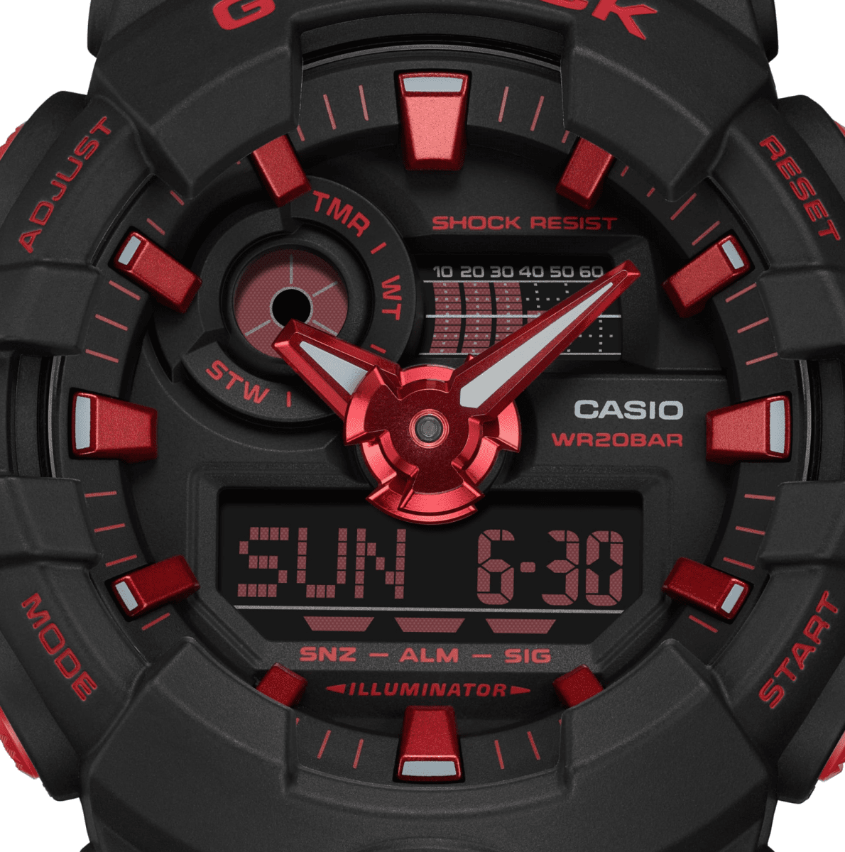 G-Shock Ignite Red Black Ana-Digi Watch-GA-700BNR-1A