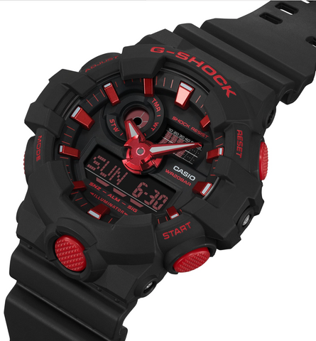 Red and black watch on sale