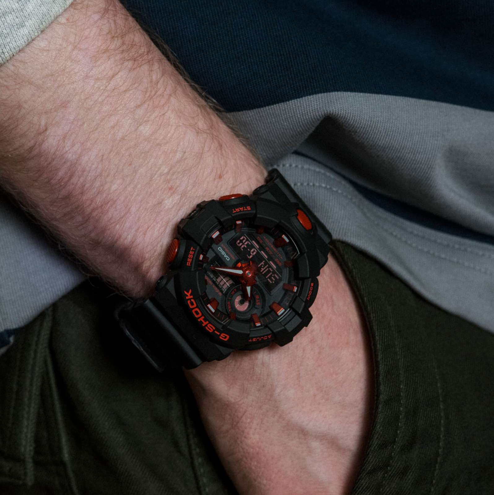 G-Shock Ignite Red Black Ana-Digi Watch-GA-700BNR-1A