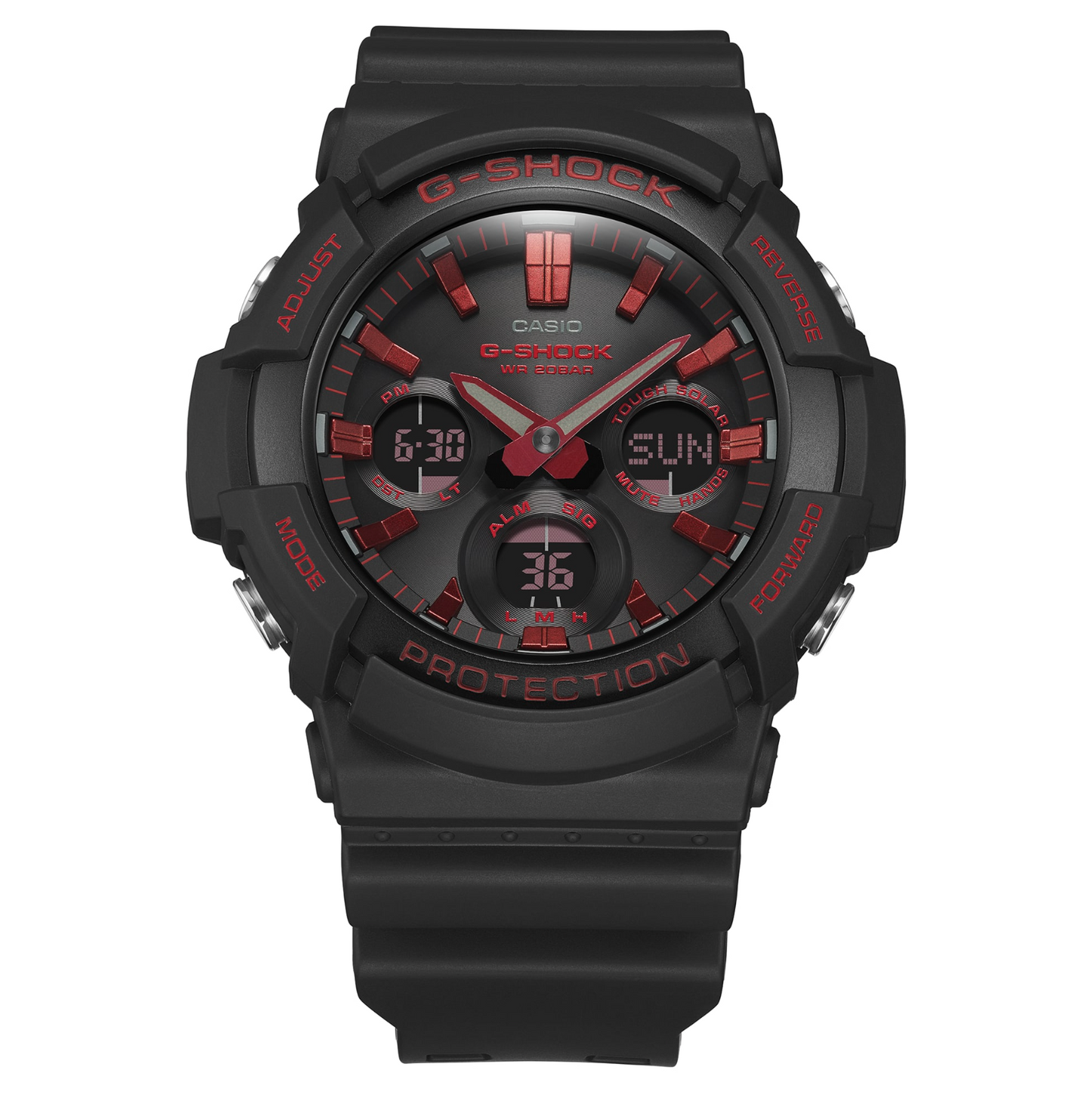 G-Shock Ignite Red Ionic Black Watch-GAS100BNR-1A