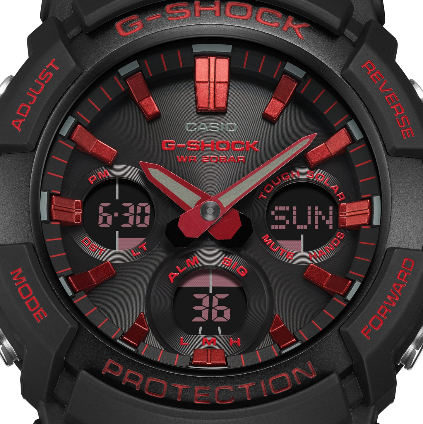 G-Shock Ignite Red Ionic Black Watch-GAS100BNR-1A