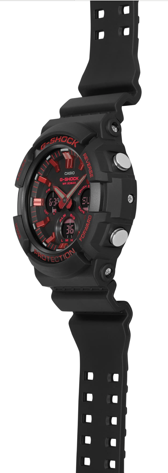 G-Shock Ignite Red Ionic Black Watch-GAS100BNR-1A