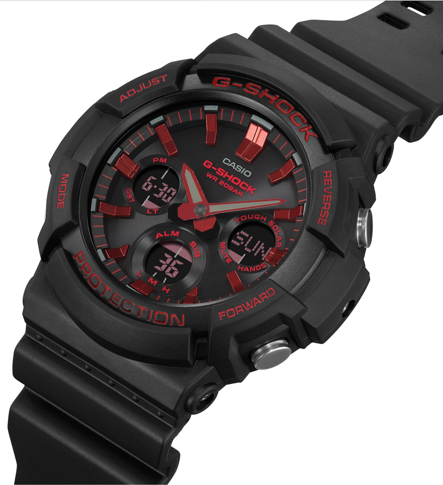G-Shock Ignite Red Ionic Black Watch-GAS100BNR-1A