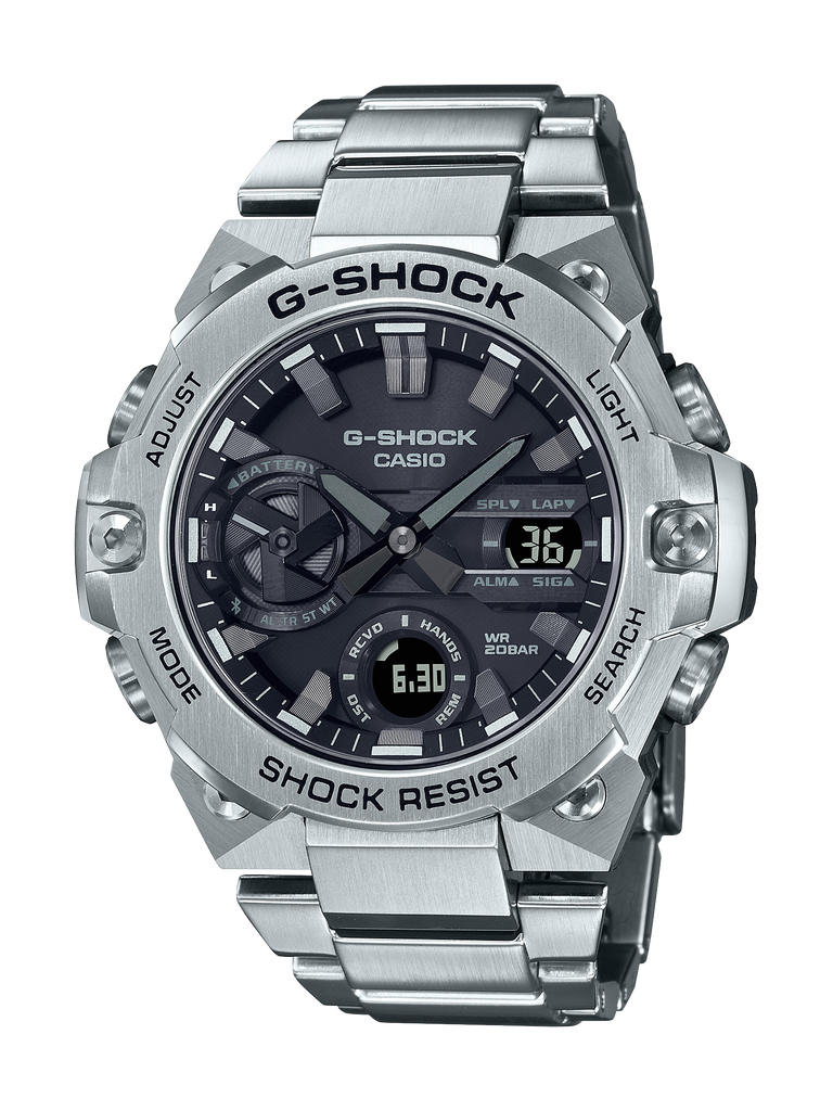 G shock Black Silver G Steel Slimmest Watch GST B400D 1A
