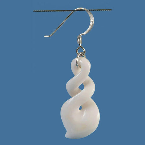 Bone Double Twist Earrings