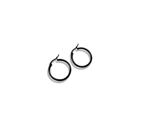 FV Black Hoop Earring - HOPB-E20