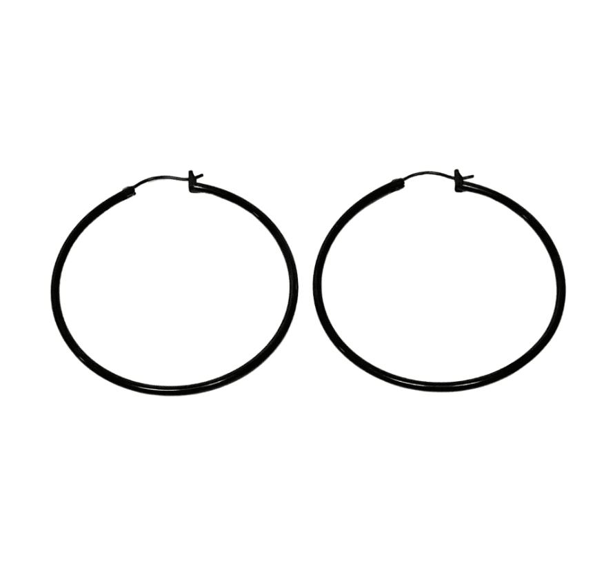 FV Black Hooplah Earring  40mm - HOPB-E40